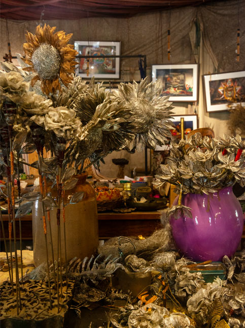 Handcrafted steel sunflowers in progress - Beautiful Homes