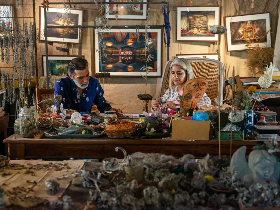 Ritu and Surya Singh in their studio - Beautiful Homes