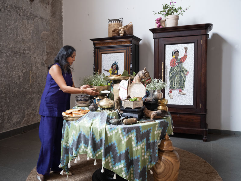 The ancillary table stands apart by design, supporting the meal without breaking the rhythm of the gathering – Beautiful Homes