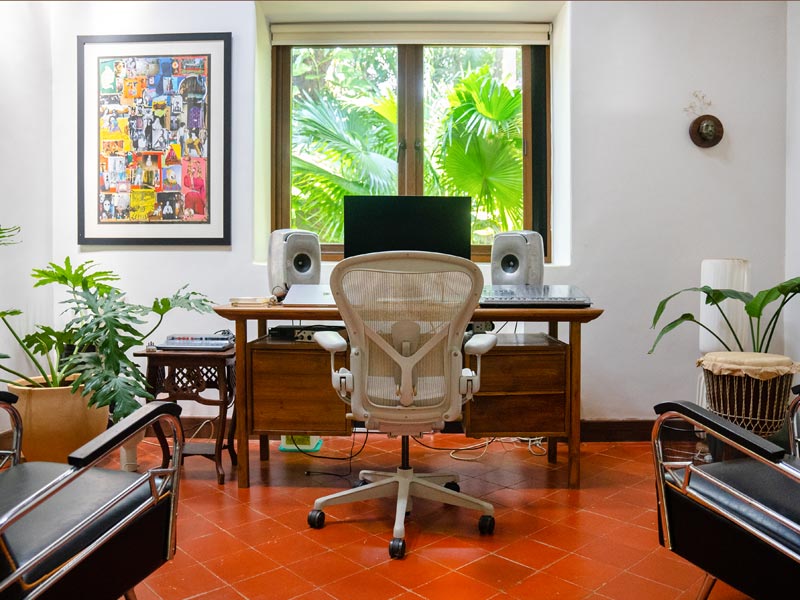 Palm trees seen from Ayyapa’s desk – Beautiful Homes