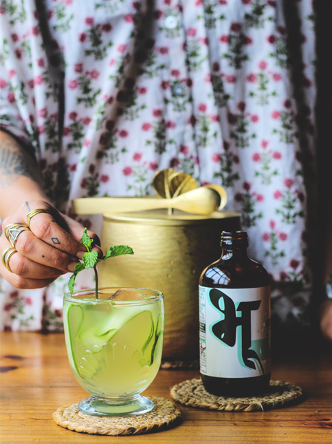 Kombucha dressed up with fresh mint leaves - Beautiful Homes