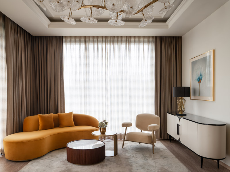 Lounge with mustard sofa – Beautiful Homes