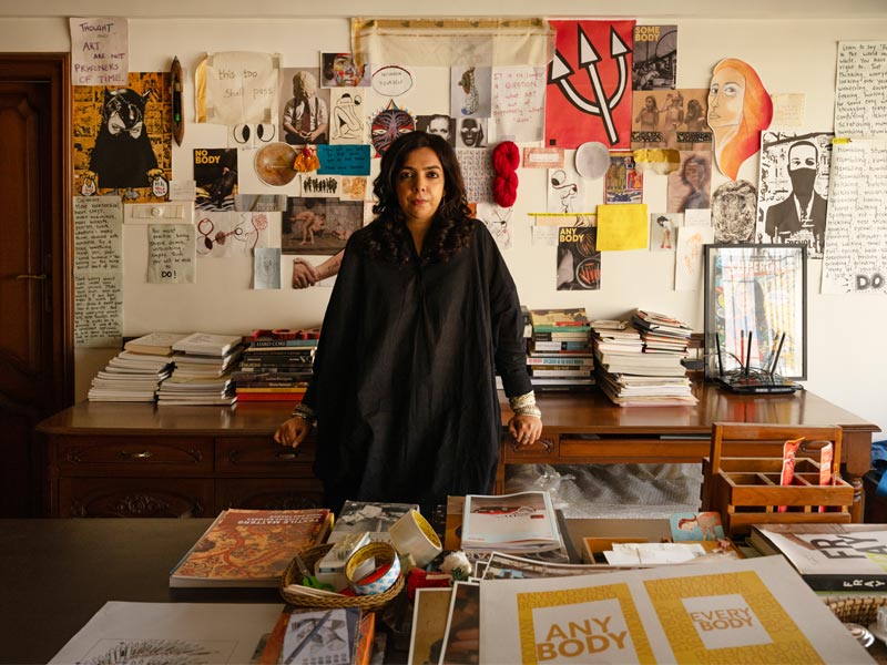 Lakshmi in her studio with vintage cabinet – Beautiful Homes