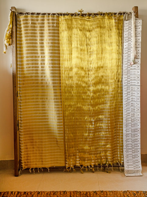 Kasavu textile with DNA pattern – Beautiful Homes