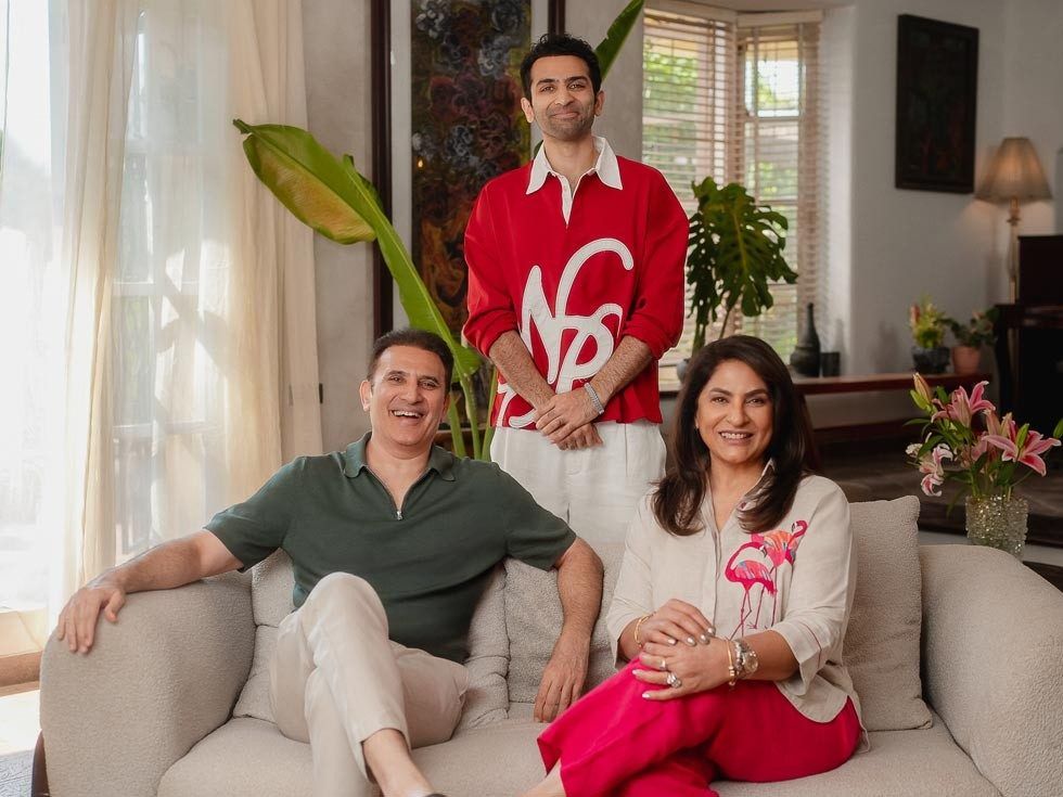 Archana, Parmeet and Ayushmaan sitting indoors – Beautiful Homes