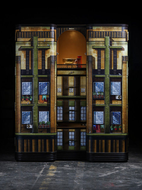 Architectural details of Metro Tower reimagined as leather graphics – Beautiful Homes