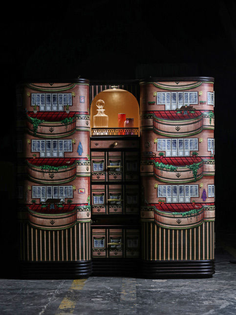 Front view of the Shakti Bhavan bar cabinet – Beautiful Homes