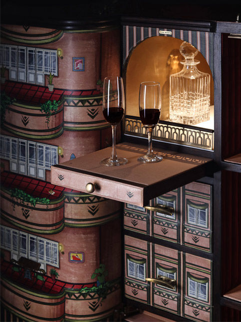 Shakti Bhavan bar cabinet with storage sized for barware – Beautiful Homes