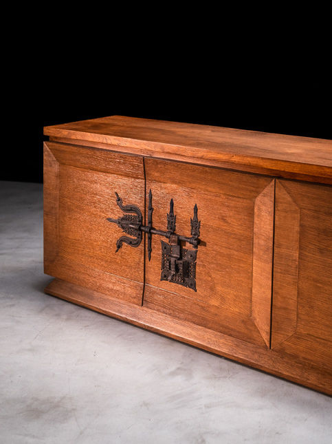 Wooden sideboard with metal hardware detail – Beautiful Homes