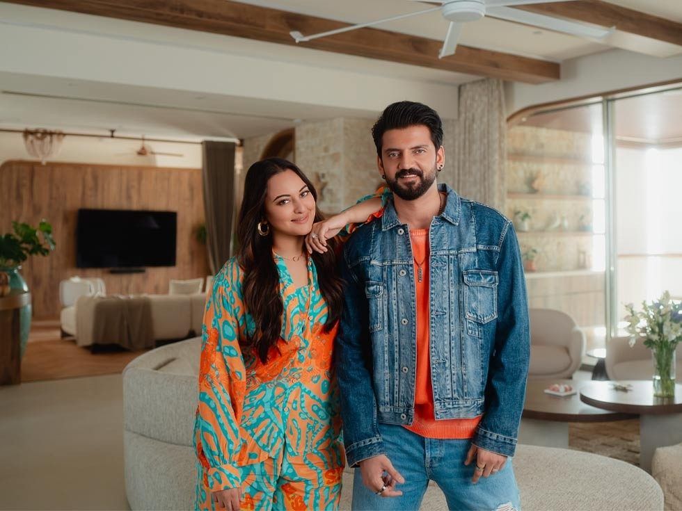 Sonakshi and Zaheer in open-plan living area – Beautiful Homes