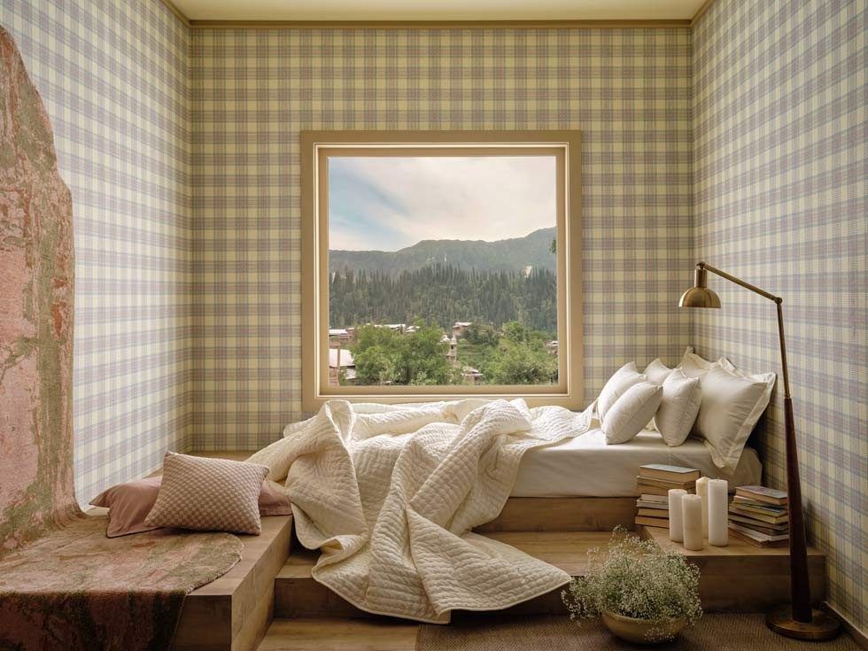 Ethereal materials, softness, sculptural illumination, rugs, bed linen - Beautiful Homes