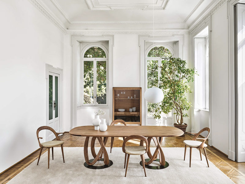 Porada Infinity dining table with handcrafted wood base – Beautiful Homes