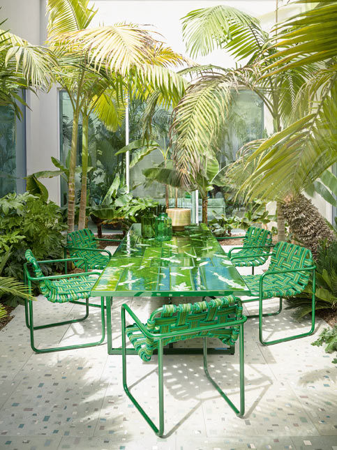 Paola Lenti outdoor table in glazed lava stone – Beautiful Homes