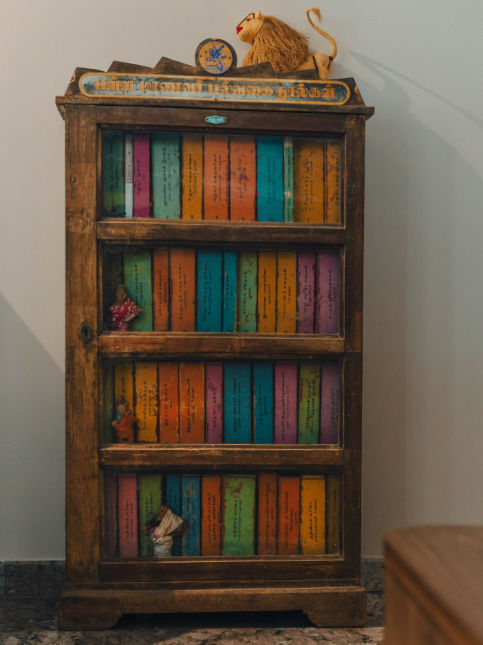 A bookcase holding a collection of Tamil children’s books – Beautiful Homes