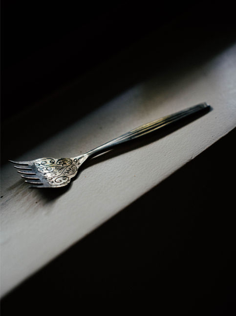 An antique sardine fork inherited from Nia’s grandmother in her new kitchen – Beautiful Homes