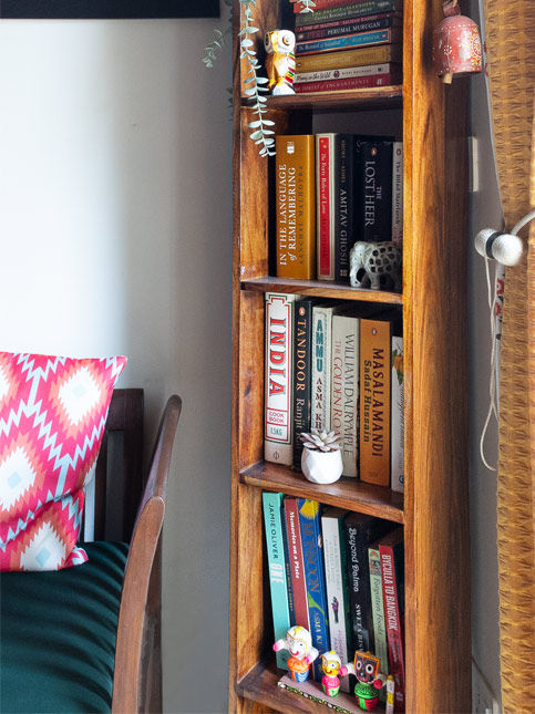 Living room bookshelf sourced from Amar Colony market – Beautiful Homes