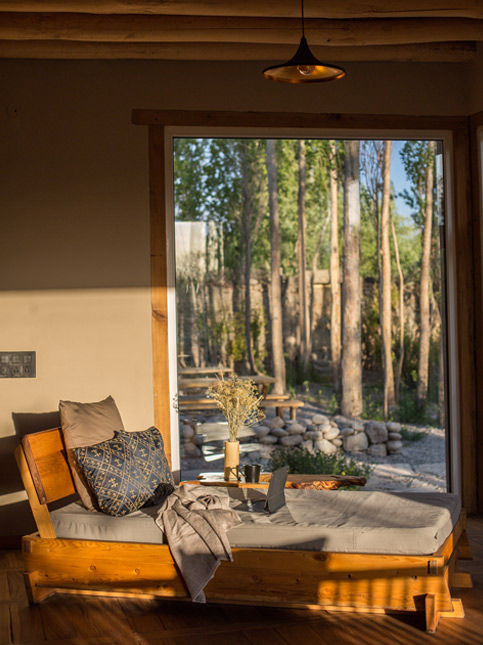 Sunlit wooden bedroom with garden view – Beautiful Homes