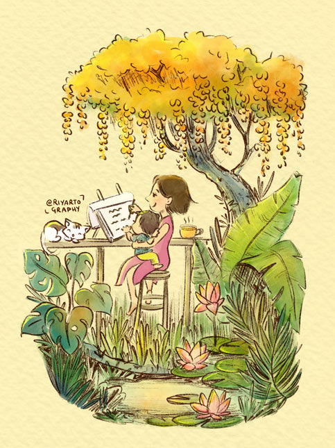 Illustrated Annaprashan invitation with baby and banana leaf – Beautiful Homes