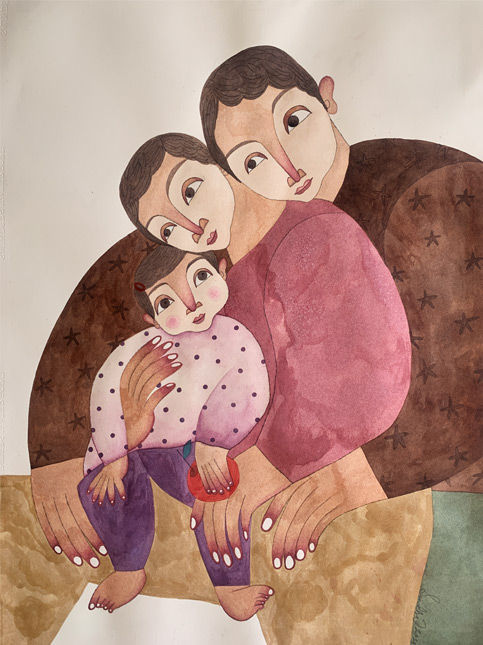 Earthy gouache and watercolour family painting – Beautiful Homes