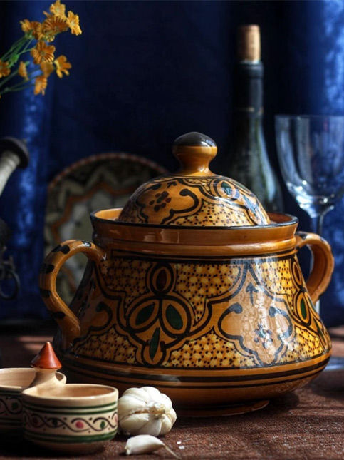 Ornate ceramic cookware on table – Beautiful Homes