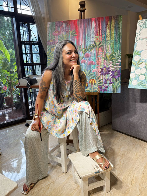 Nidhi Mariam Jacob fantasy garden painting - Beautiful Homes