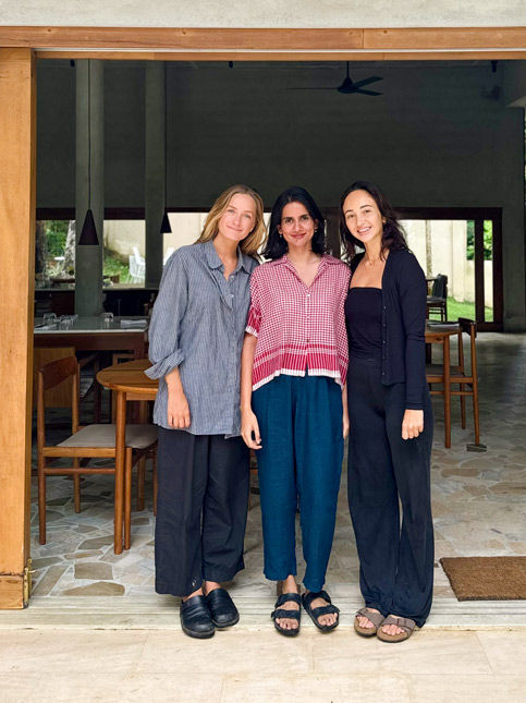 Malini Malik with yoga teachers at a Sri Lanka retreat - Beautiful Homes