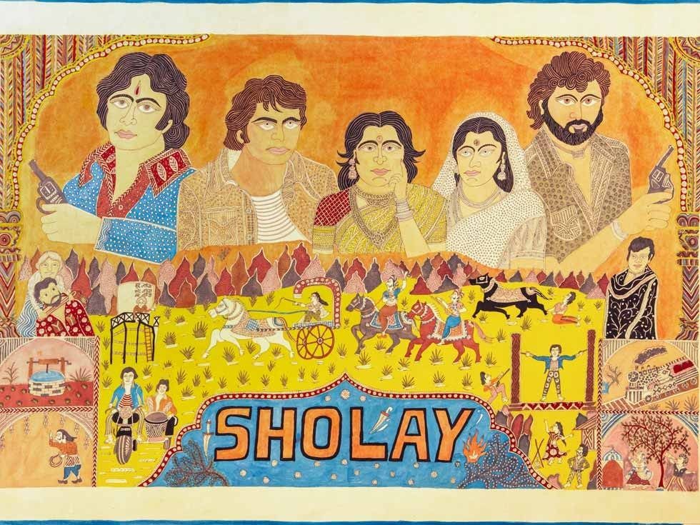 Sholay film artwork at Nilaya Anthology Monsoon Film Festival - Beautiful Homes