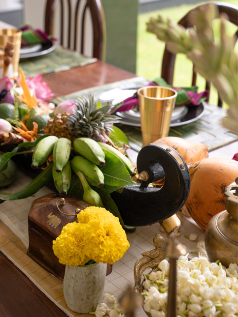 Handcrafted wooden Kerala boat used as a centrepiece, celebrating the heritage and craftsmanship of Kerala - Beautiful Homes