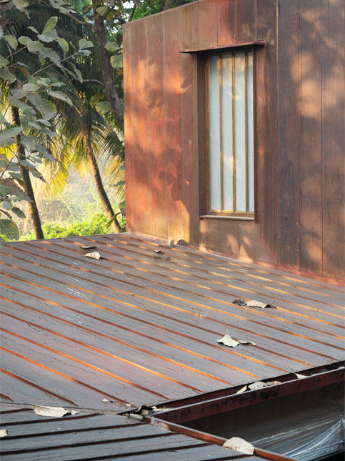 Copper House II copper cladding roof walls and window chajjas - Beautiful Homes