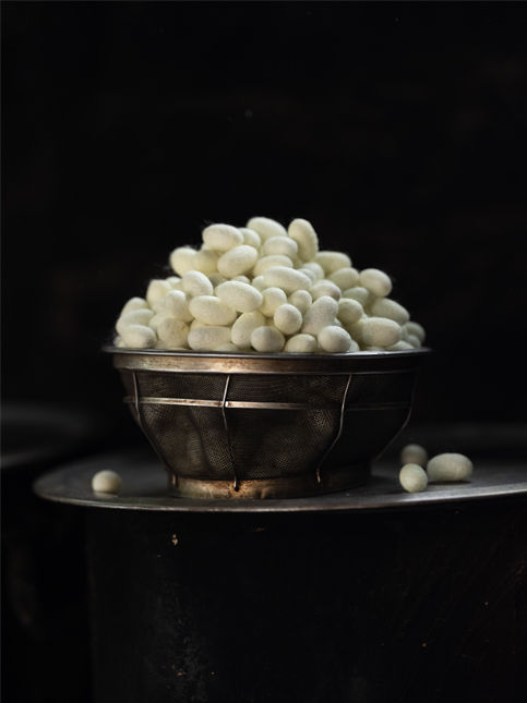 Locally sourced silkworm cocoons hand-reeled at Ganga Maki - Beautiful Homes