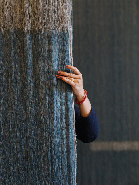 Textured yuragi silk yarn at Ganga Maki studio - Beautiful Homes