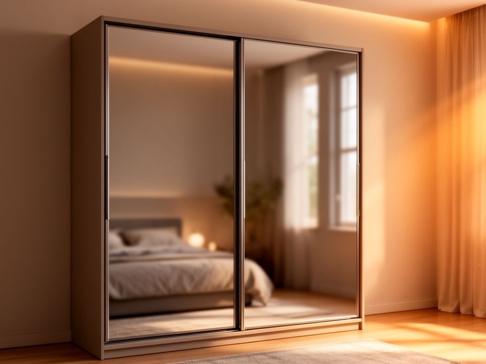 Modern 2 door sliding mirror wardrobe designs - Beautiful Homes