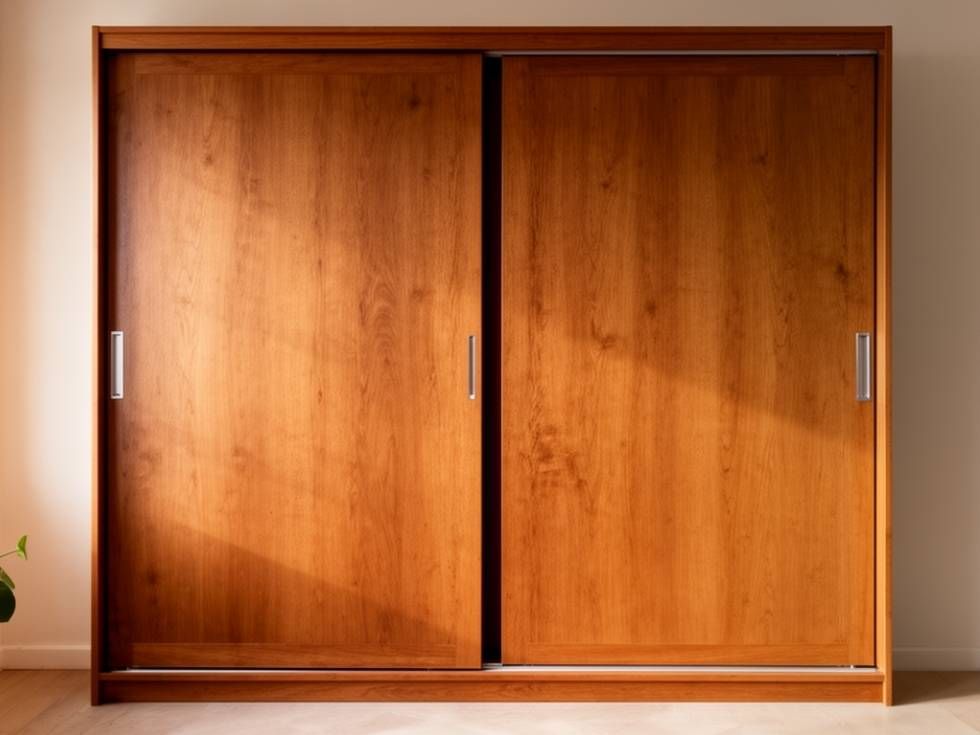 Modern 2 door wooden mirror wardrobe designs - Beautiful Homes