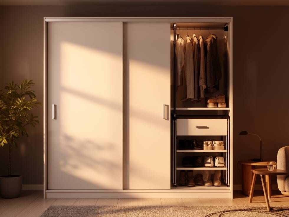 Modular 2 door sliding wardrobe designs - Beautiful Homes