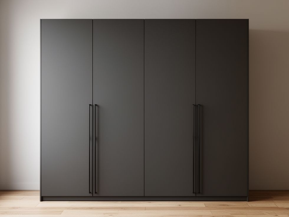 Modern black 4 door wardrobe design - Beautiful Homes