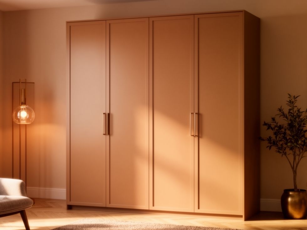 Modern matte 4 door wardrobe design - Beautiful Homes