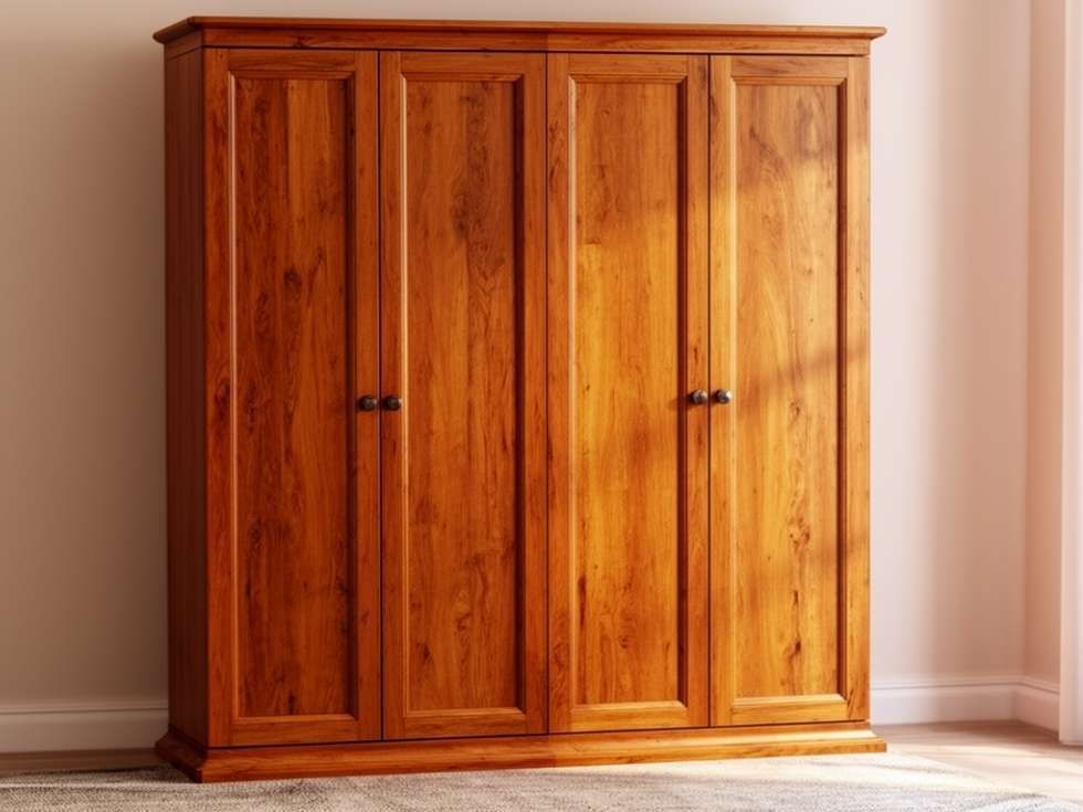 Modern 4 door wood wardrobe design - Beautiful Homes