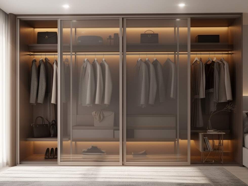 Contemporary walk-in 4 door almirah - Beautiful Homes