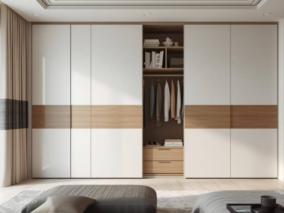Contemporary sliding 5 door wardrobe design - Beautiful Homes
