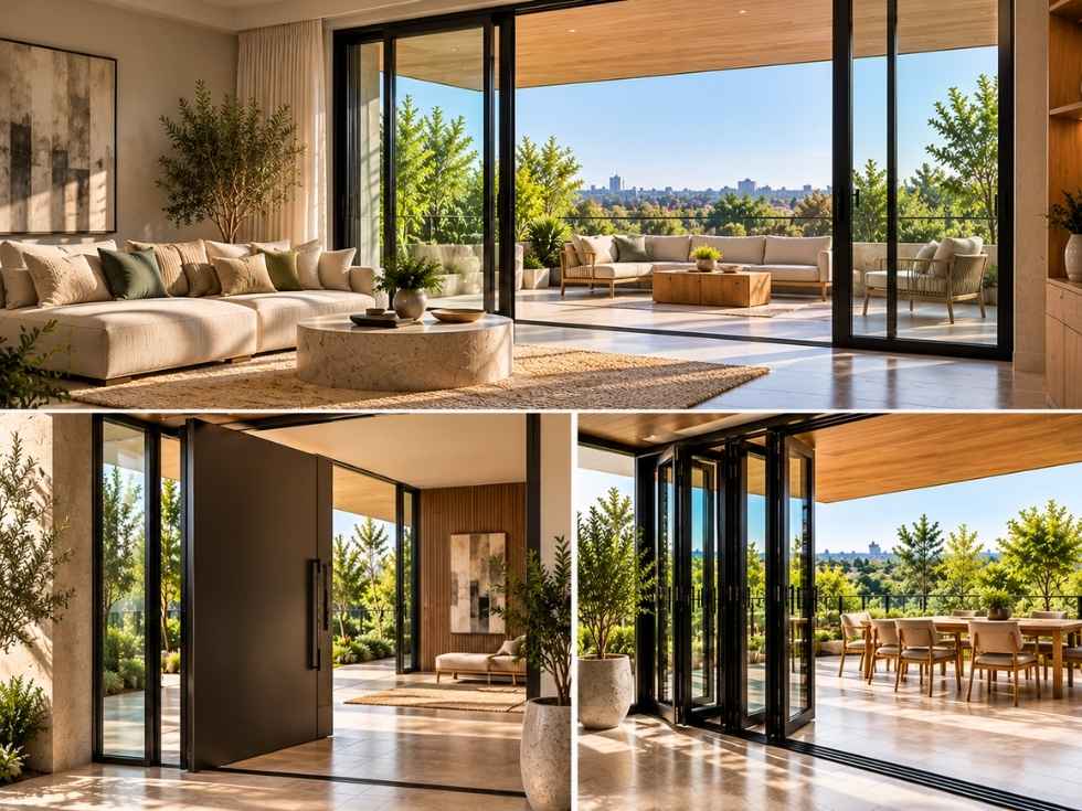 Sliding, pivot and folding aluminium doors in modern living spaces - Beautiful Homes