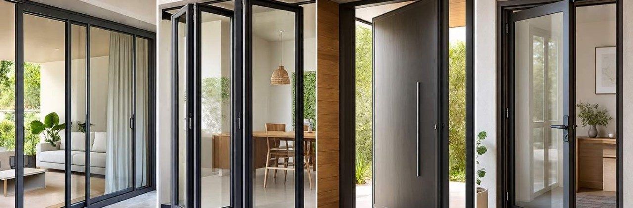 Aluminium sliding, folding, pivot, and swing doors in modern homes - Beautiful Homes