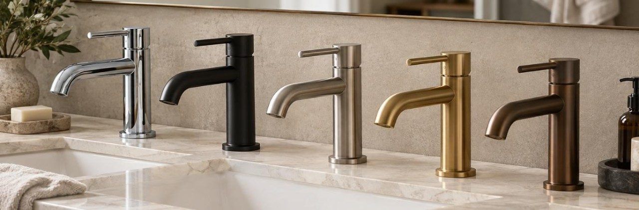 Bathroom faucets in chrome, matte black, brushed nickel, brass and bronze finishes - Beautiful Homes