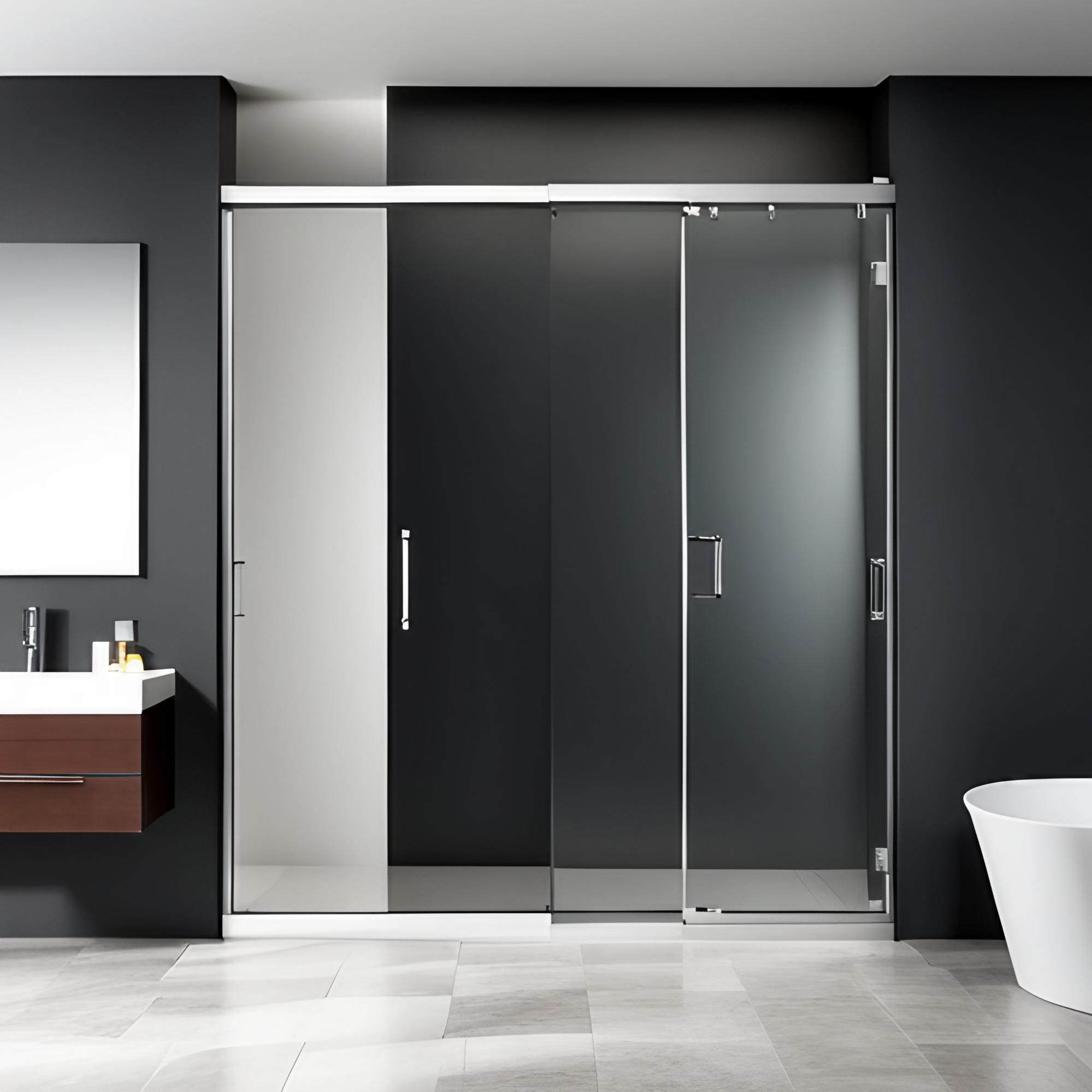 Plastic sliding door for bathroom design - Beautiful Homes