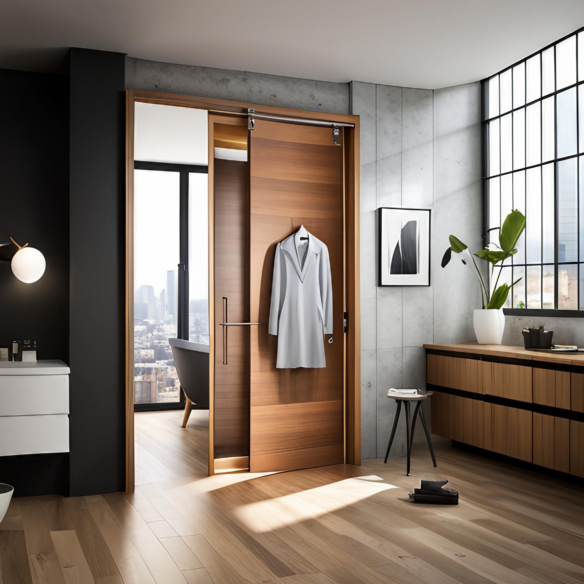 Sliding door for small bathroom design - Beautiful Homes