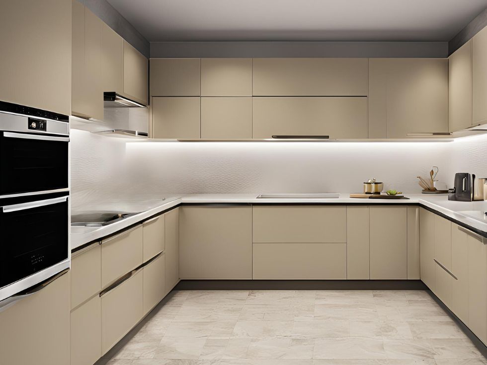 Minimalistic beige u-shaped kitchen - Beautiful Homes