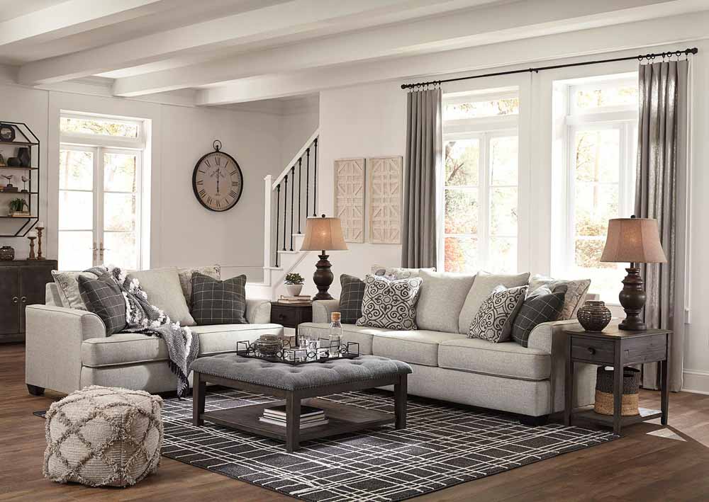 Grey curtain design for white living room - Beautiful Homes