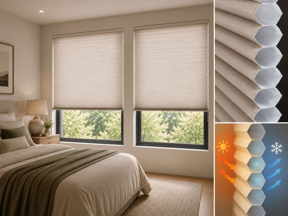 Contemporary honeycomb window blinds - Beautiful Homes