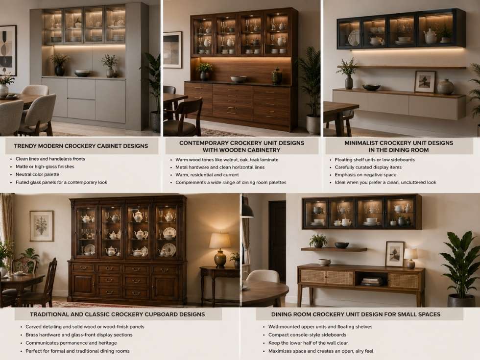 Contemporary crockery cabinet in dining room - Beautiful Homes
