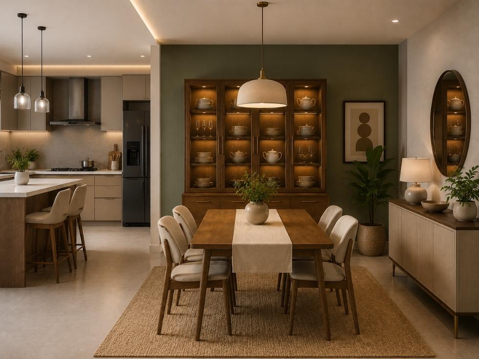 Contemporary dining room crockery unit designs - Beautiful Homes