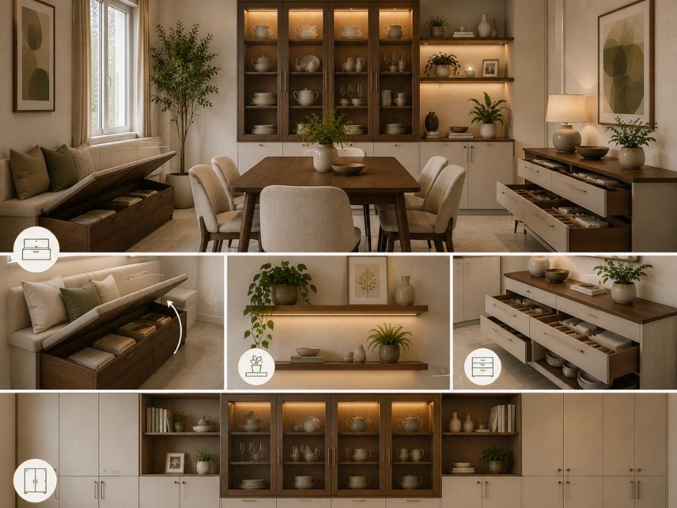 Contemporary dining room storage ideas - Beautiful Homes